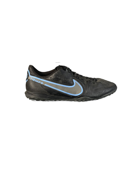 Nike Tiempo Legend 9 Academy TF featuring a light blue Swoosh and grey accents shoe