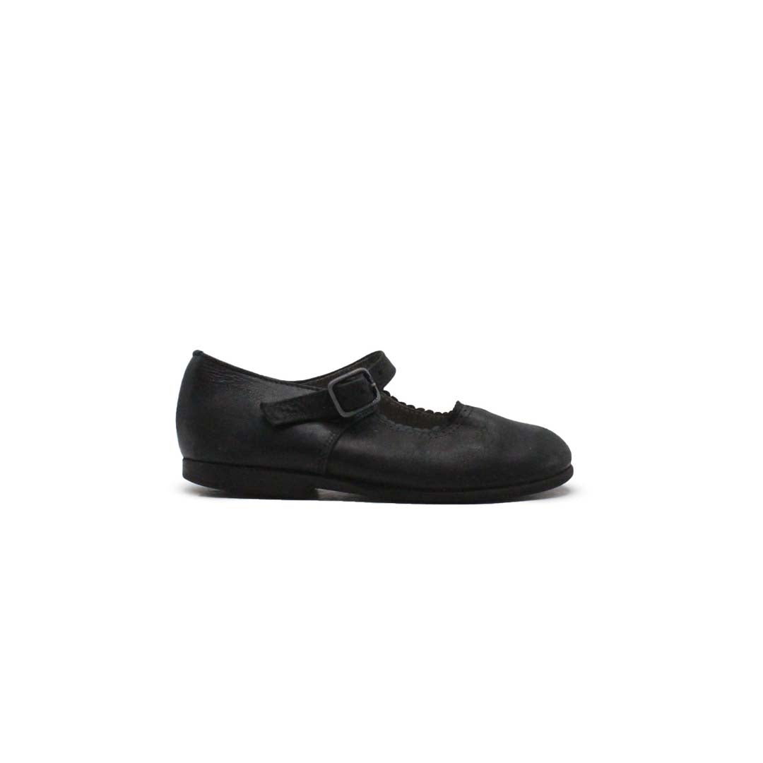 OMEGA BLACK LEATHER SANDAL