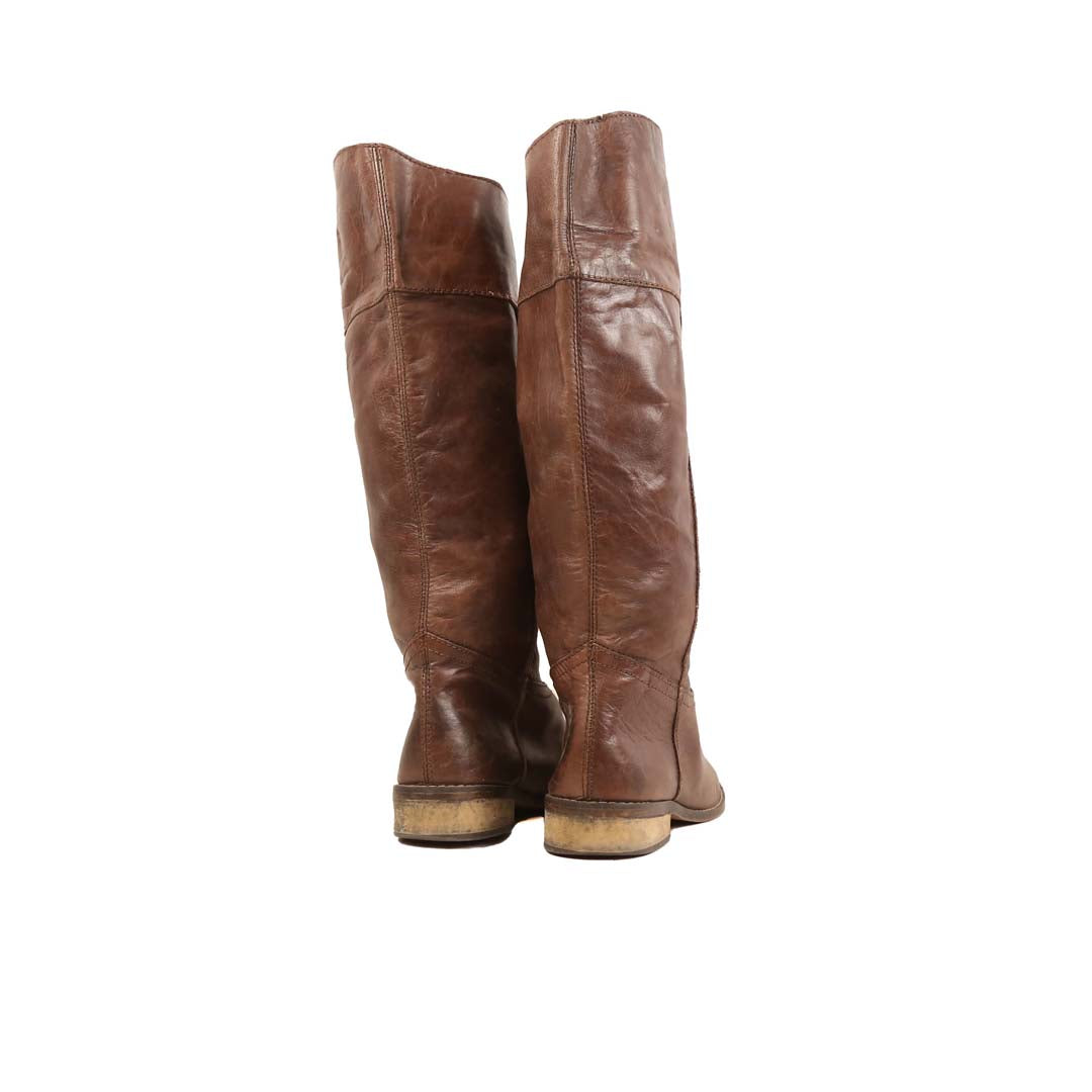MIA BROWN LEATHER HIGH BOOTS