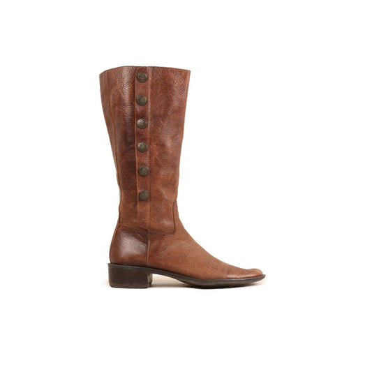 N COLLECTION BROWN LEATHER LONG BOOT