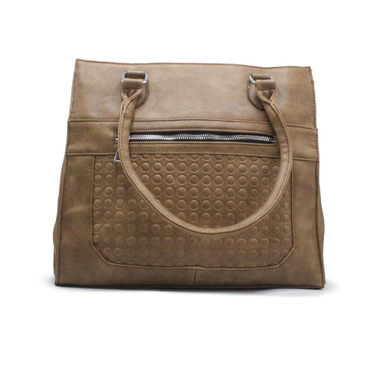 CLASSIC BROWN LEATHER TOP HANDLE BAG