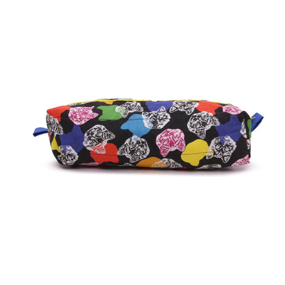 FLOWERED MESHED POUCH