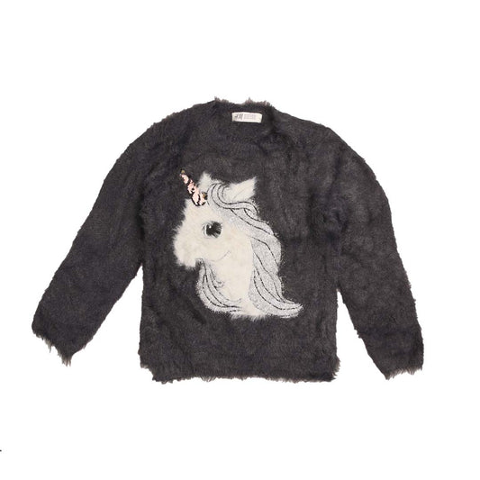 H AND M FLUFFY KIDS SWEATER