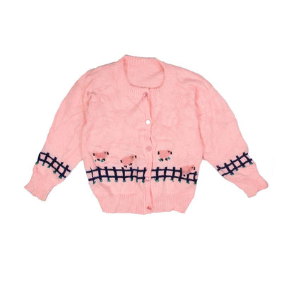 CLASSIC BABY PINK BUTTONED SWEATER