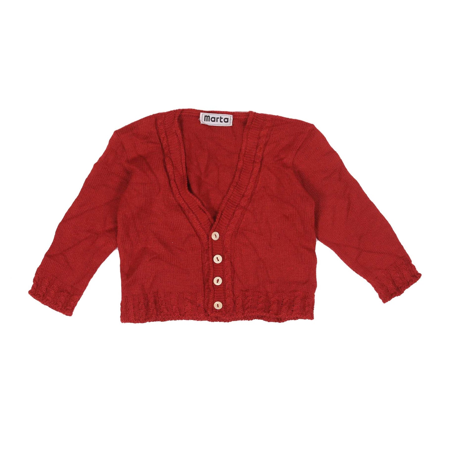 MARTA RED BUTTONED SWEATER