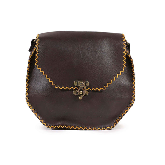 Classic Brown Leather Shoulder Bag