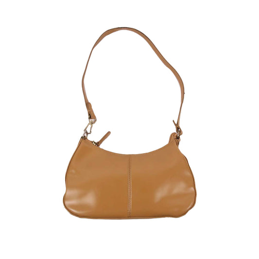 CLASSIC BROWN CLUTCHY LEATHER HAND BAG
