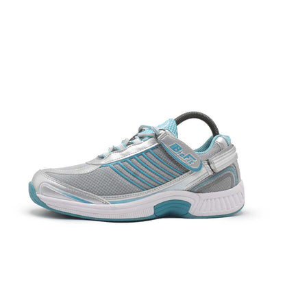 Orthofeet Biofit Wide Coral Gray Stretch Knit Sneaker