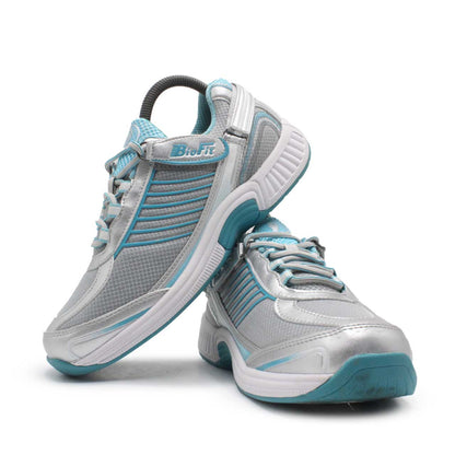 Orthofeet Biofit Wide Coral Gray Stretch Knit Sneaker