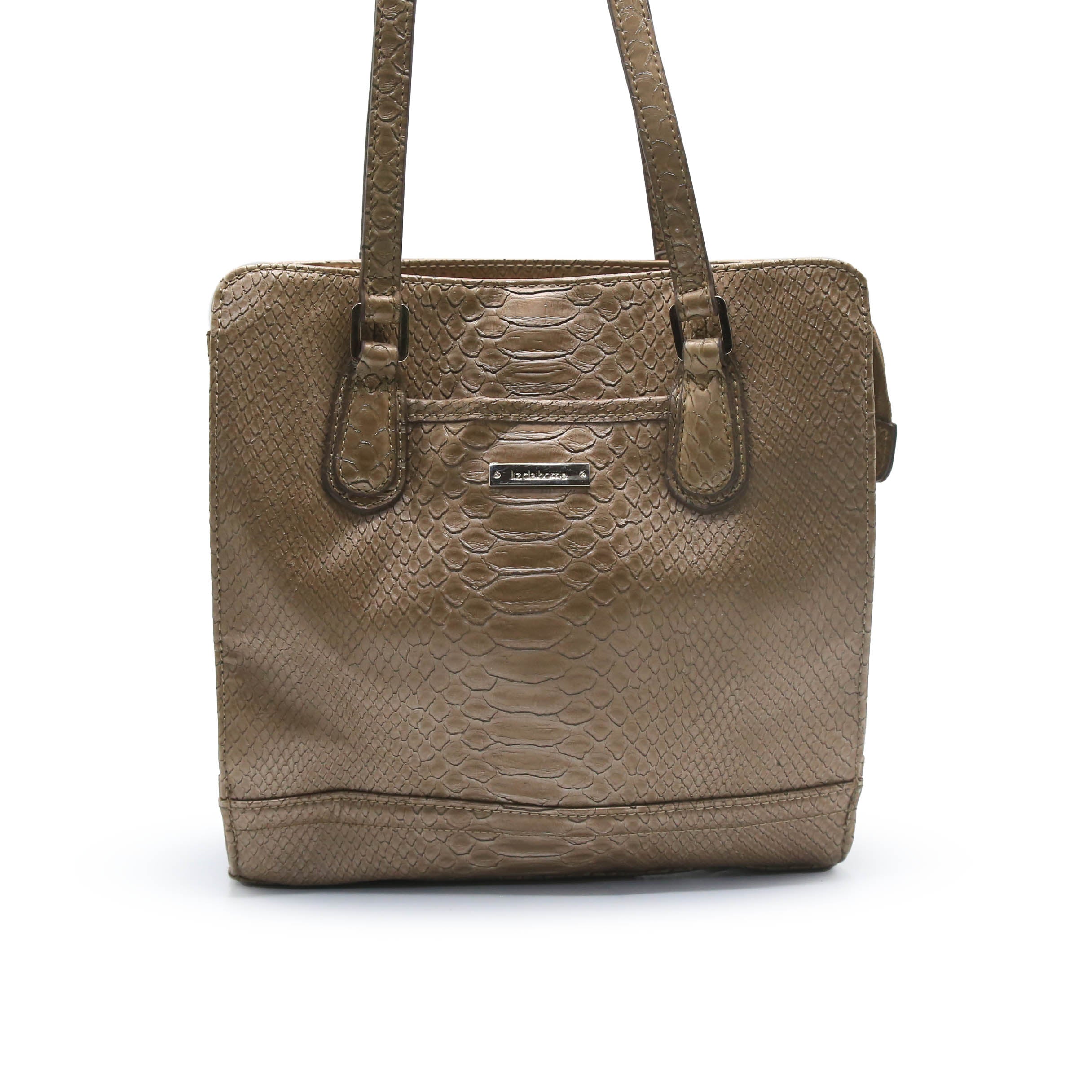 Liz Claiborne White Floral Leather Gold Hardware Shoulder Bag Handbag