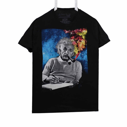 Einstein Black Round Neck T-Shirt