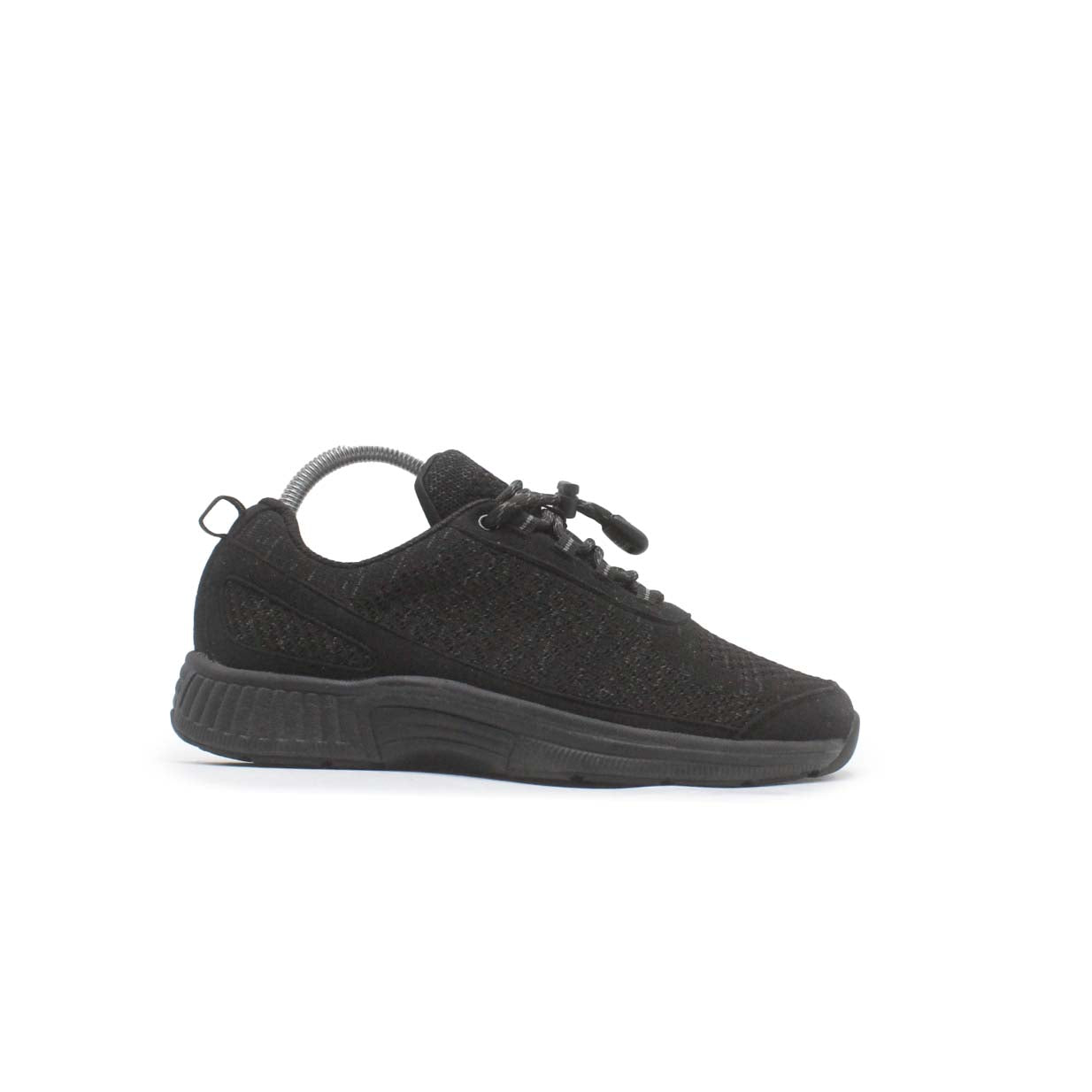 Orthofeet Coral No-Tie Lace Black Walking Shoe